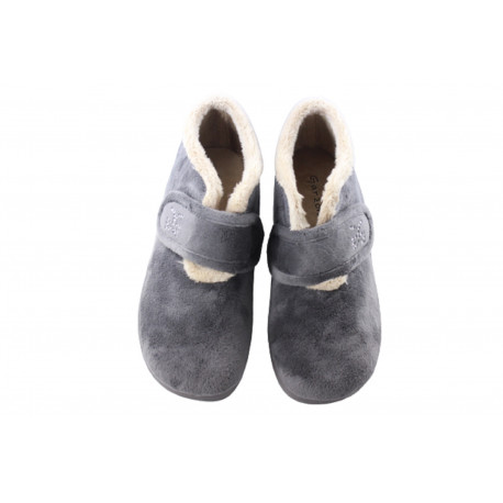 Garzon Zapatillas de casa para Mujer Zapatillas de bota con velcro muy calentitas con logo de brillantes y suela de goma Color 